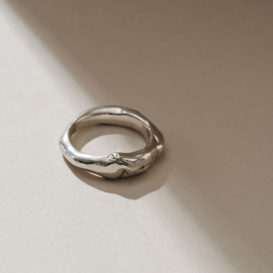 A molten ring from Lulu and Boo Jewellery.