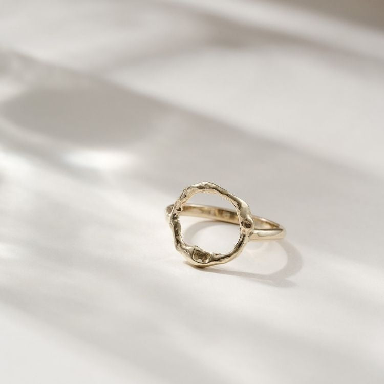 A Gold Halo Ring from Lulu and Boo Jewellery.