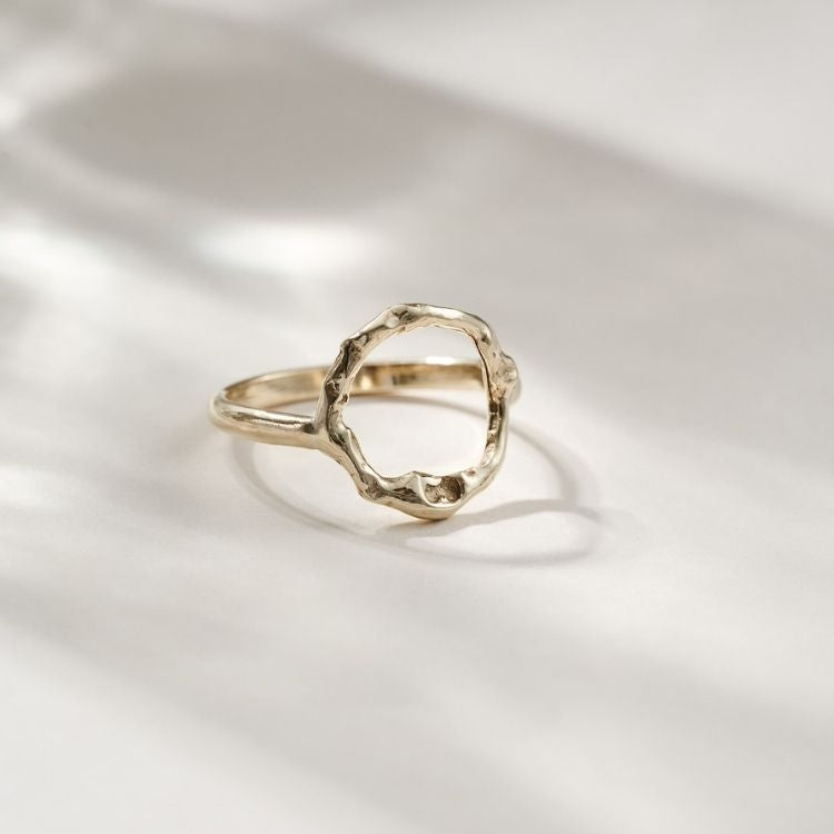 A Gold Halo Ring from Lulu and Boo Jewellery.
