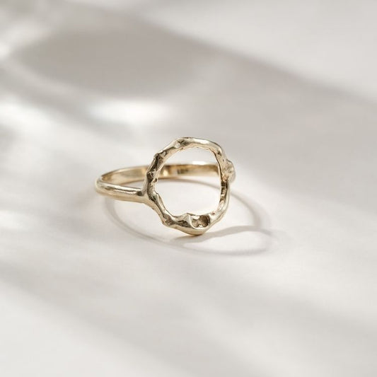 A Gold Halo Ring from Lulu and Boo Jewellery.
