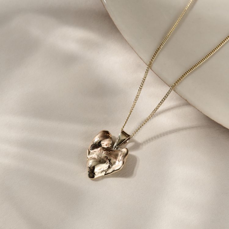 A Water Cast Heart Pendant from Lulu and Boo Jewellery.