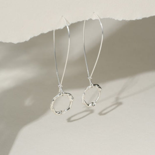 Small Molten Halo Drop Earrings from Lulu and Boo Jewellery.