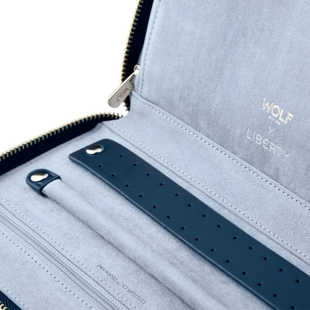WOLF x LIBERTY All Over Ianthe Travel Jewelry Portfolio - Navy