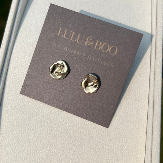 9ct gold Water cast stud earrings