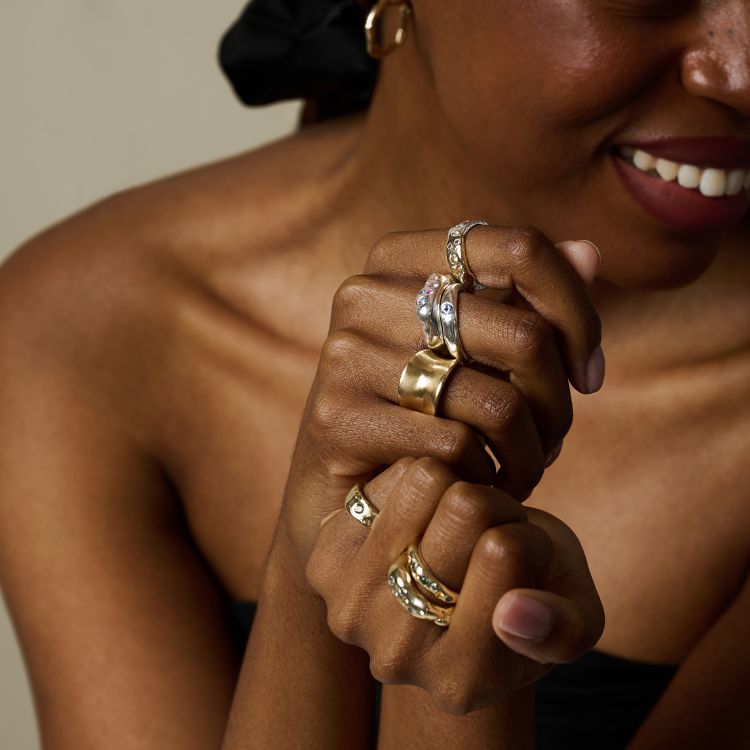 9ct gold and silver rings