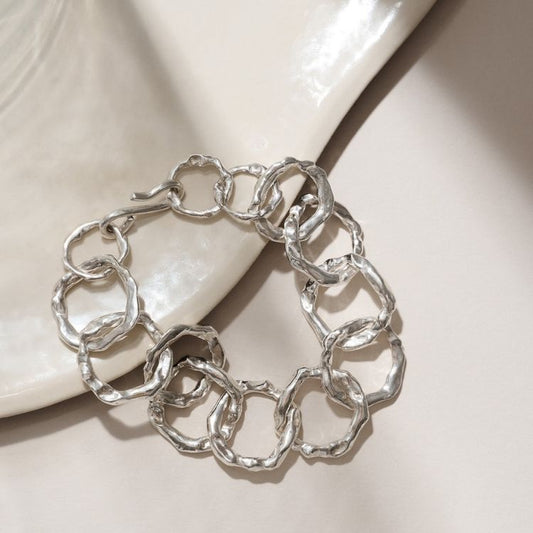 A Sterling Silver Full Halo Bracelet from Lulu and Boo Jewellery.