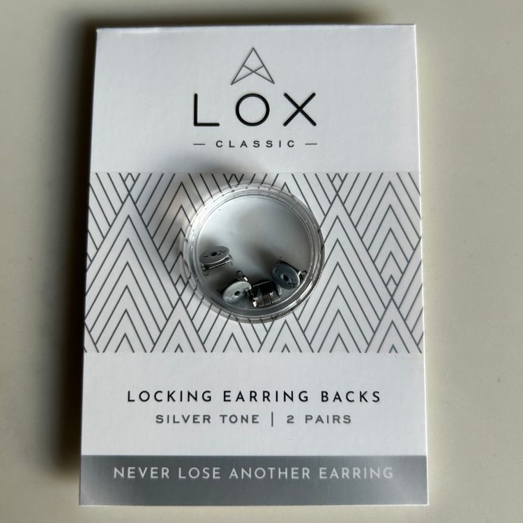 Silver Lox Lockable Earring Backs from Lulu and Boo Jewellery.