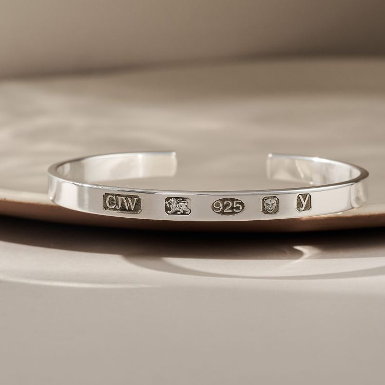 A Men's Hallmark Cuff Statement Bangle from Lulu and Boo Jewellery.