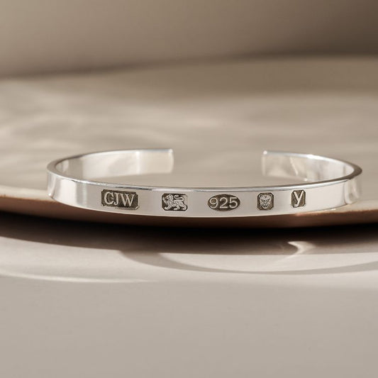 A Men's Hallmark Cuff Statement Bangle from Lulu and Boo Jewellery.