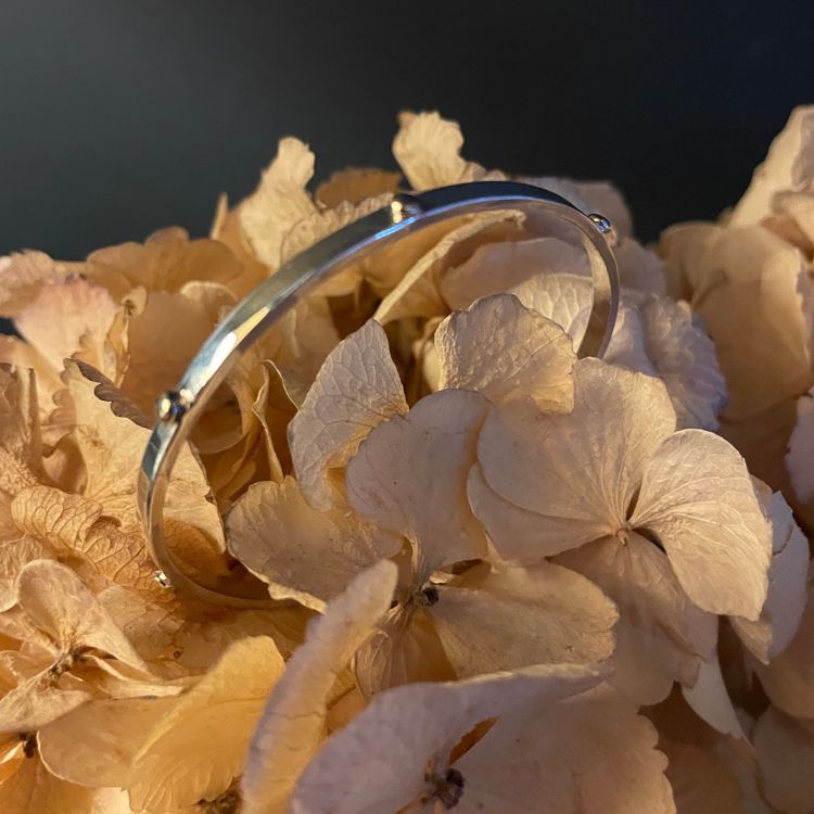 Marianne Silver and 9ct Gold Cuff Bracelet from Lulu and Boo Jewellery.