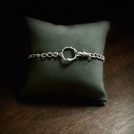 Silver vintage bangle with Lulu and Boo small sillver molten halo
