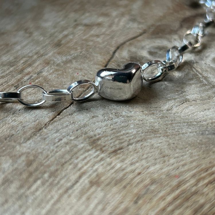 A Puffy Heart Silver Choker from Lulu and Boo Jewellery.