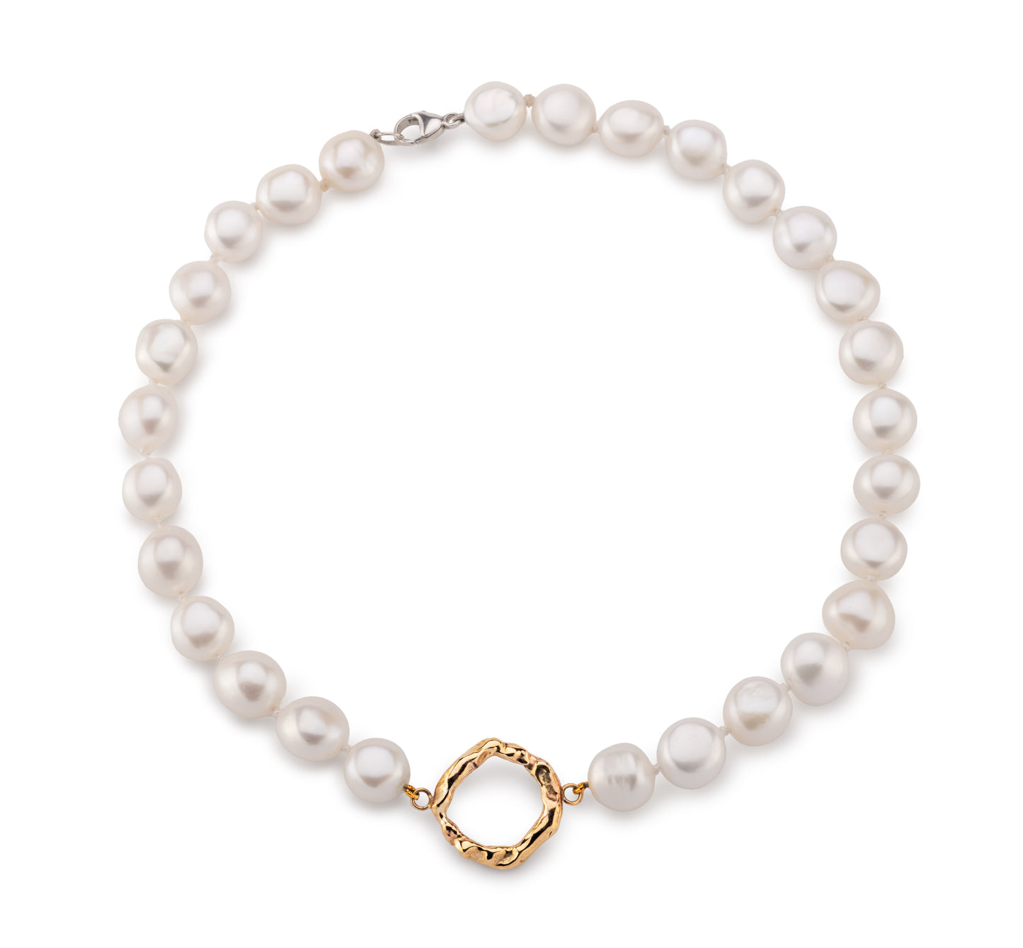 Cultured Pearl Choker with 9ct Gold Halo