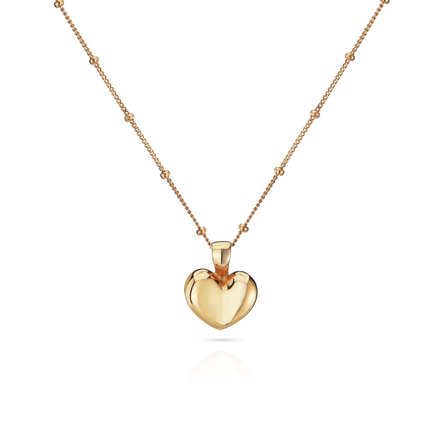 9ct Gold Puffy Heart Necklace