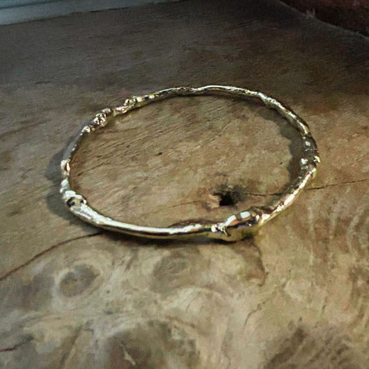 9ct Molten Gold Bangle from Lulu and Boo Jewellery.