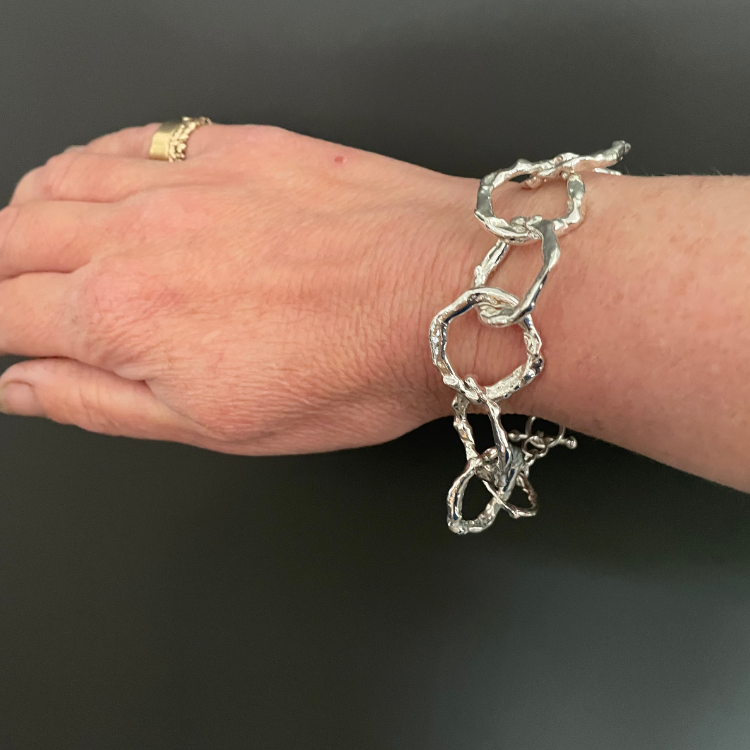 Full Halo bracelet in silver and 9ct gold
