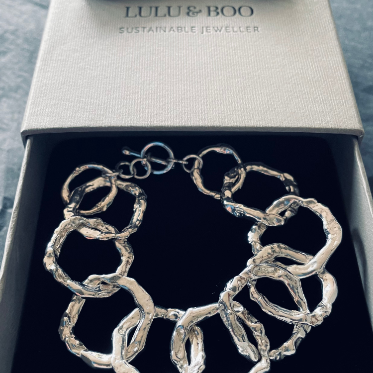 Full Halo bracelet in silver and 9ct gold