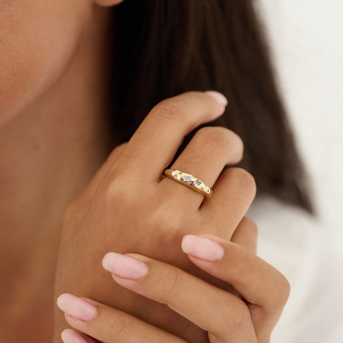 Slim Tutti Frutti 18 Carat Gold Ring