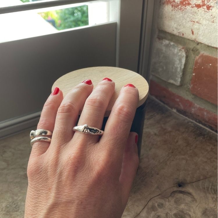 A molten ring from Lulu and Boo Jewellery.