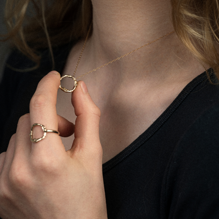 A Gold Halo Ring from Lulu and Boo Jewellery.