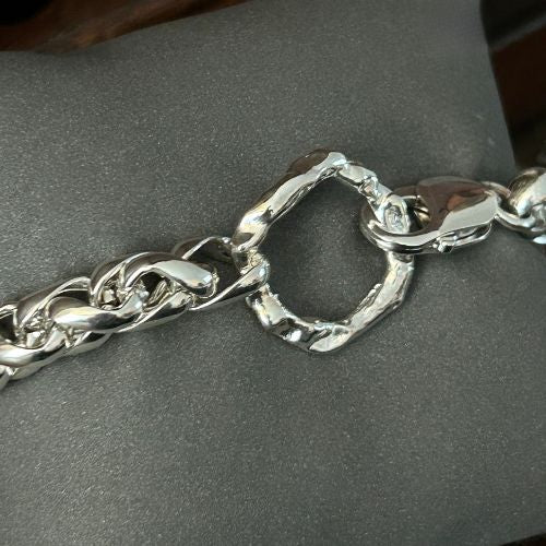 Woven chunky vintage chain bracelet with signature Lulu and Boo medium Halo charm - Medium