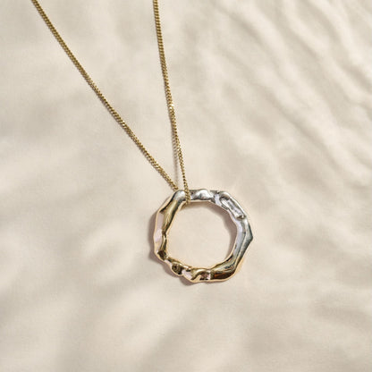 Medium Fusion Silver and 9ct Gold Pendant