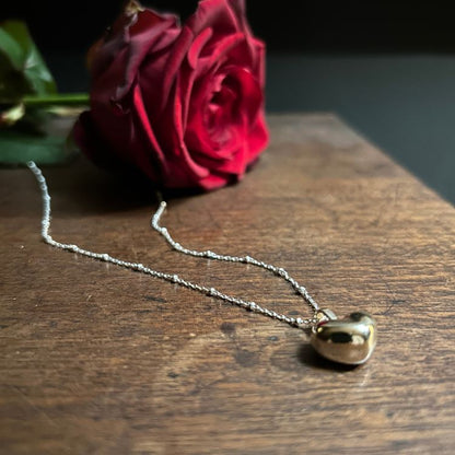 A Puffy Heart Mixed Metals Necklace from Lulu and Boo Jewellery.