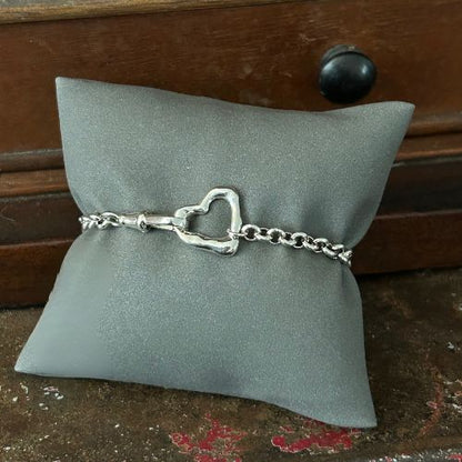 Vintage chain bracelet with integrated Lulu and Boo Molten heart - Medium