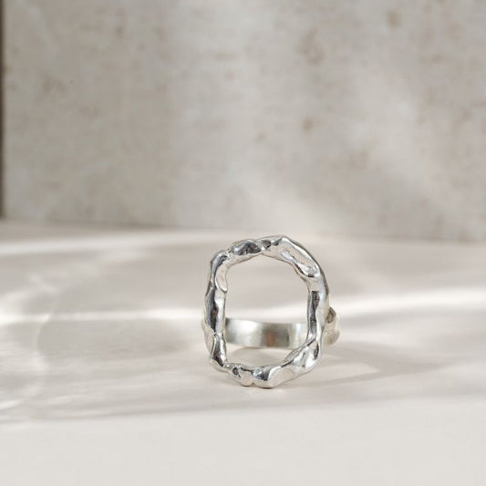 Statment silver Halo ring