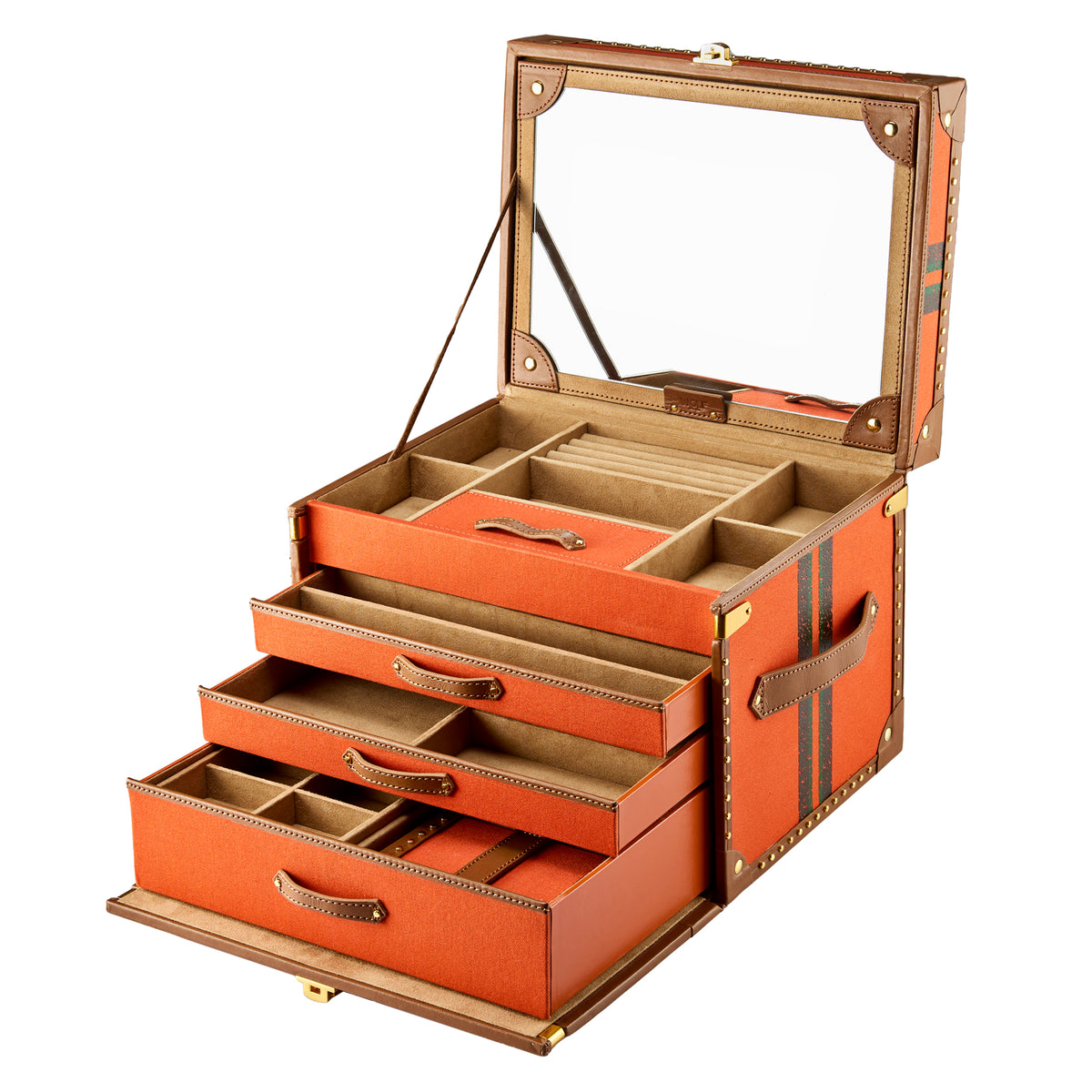 Ida Trunk Large Jewellery Box - Khaki