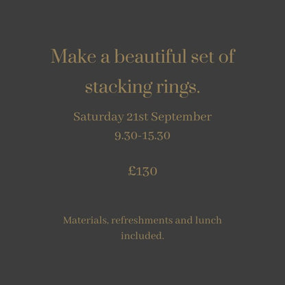 Make your own silver stacking rings - Beginners class Saturday 21st September