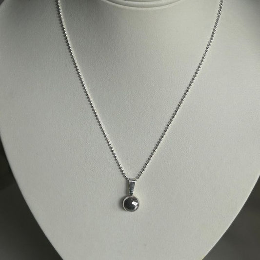 Silver single bobble necklace on 16" chain