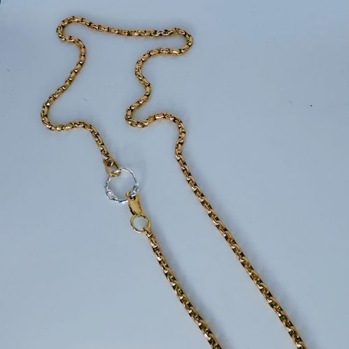 Vintage 9ct gold necklace with small Lulu and Boo molten halo clasp detail