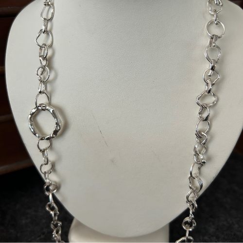 Stunning 31" handmade vintage organic chain with integrated Lulu and Boo Halo.