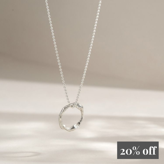 Small Halo Pendant Sterling Silver Necklace