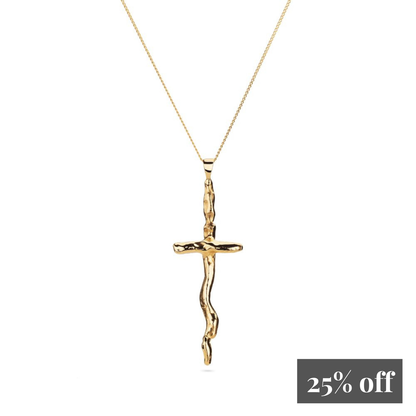 Large 9ct Gold Cross Necklace