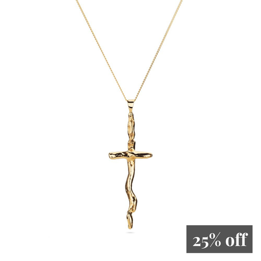 Large 9ct Gold Cross Necklace
