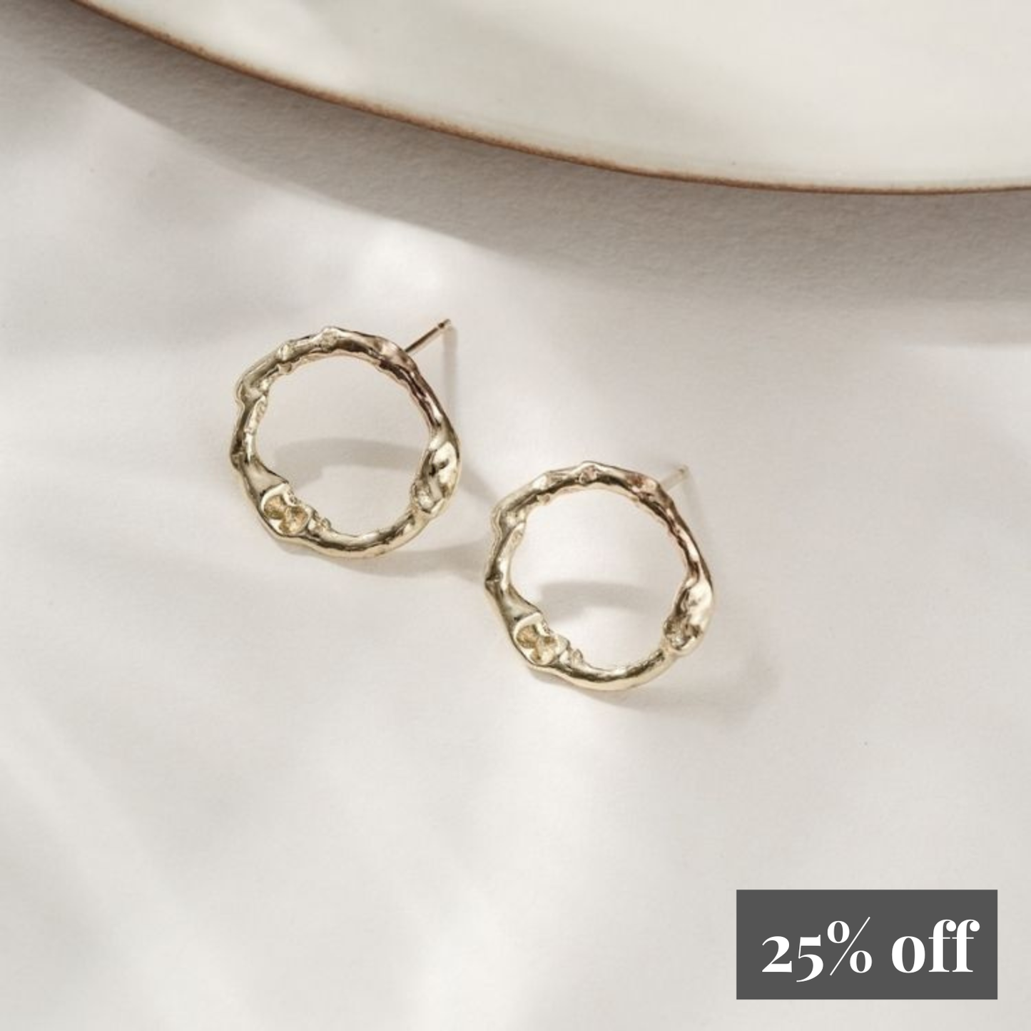 Molten 9ct Gold Halo Earrings