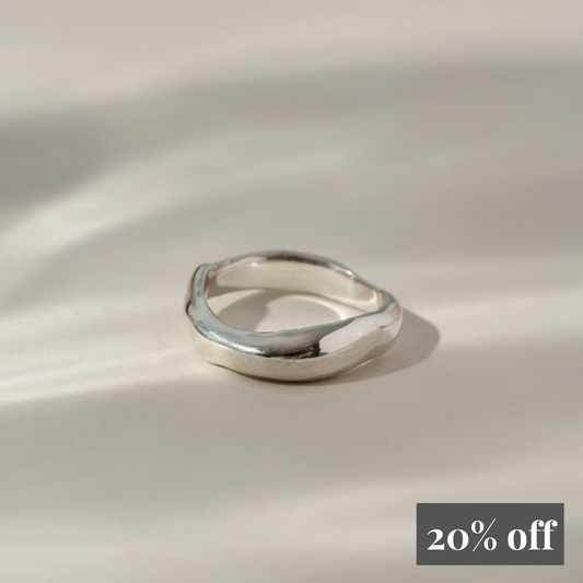 Sterling Silver Molten Ring - Small