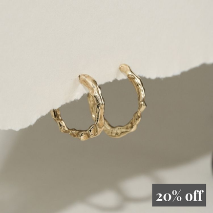 Molten 9ct Gold Hoop Earrings