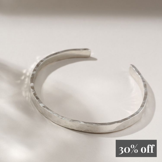 Textured unisex cuff bangle