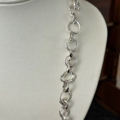Stunning 31" handmade vintage organic chain with integrated Lulu and Boo Halo.