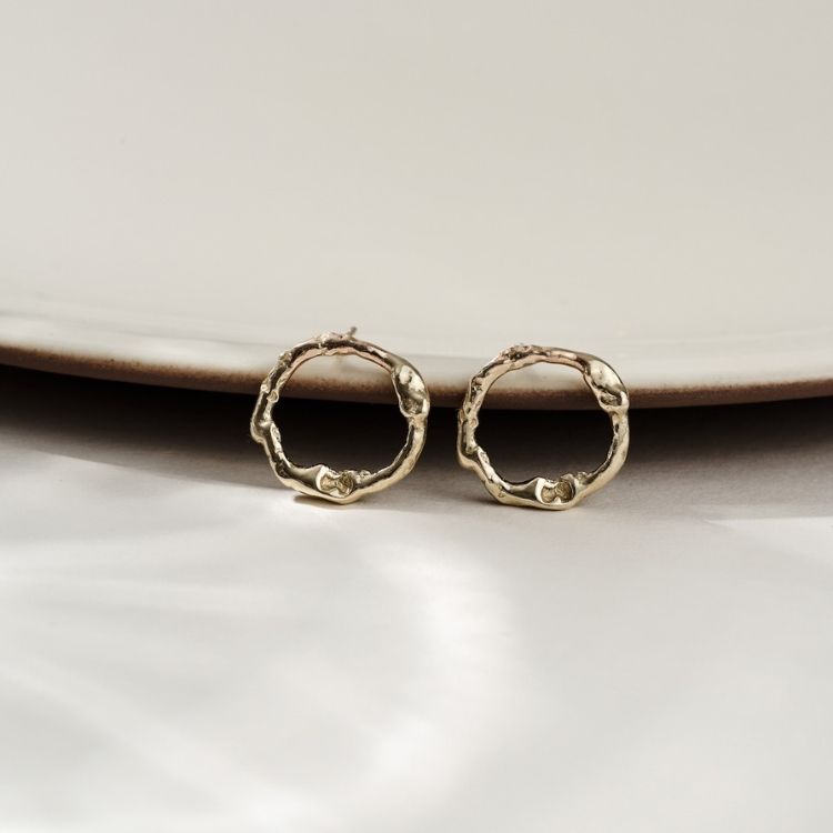 A pair of 18ct Gold Stud Earrings from Lulu and Boo Jewellery.
