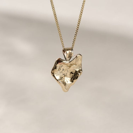 Water cast heart pendant