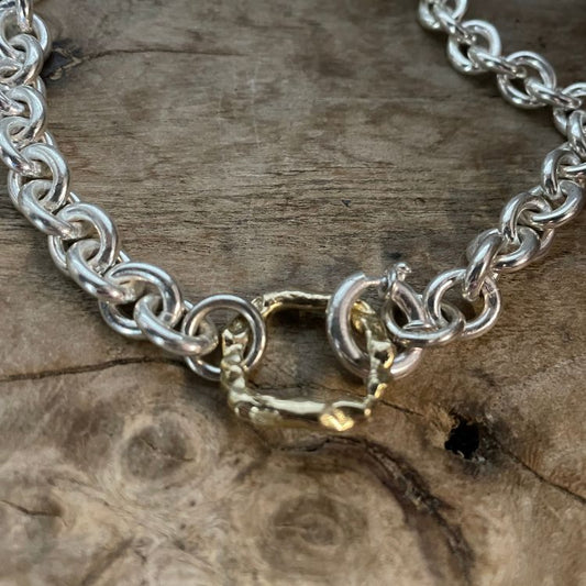 Molten halo chunky choker in silver and gold