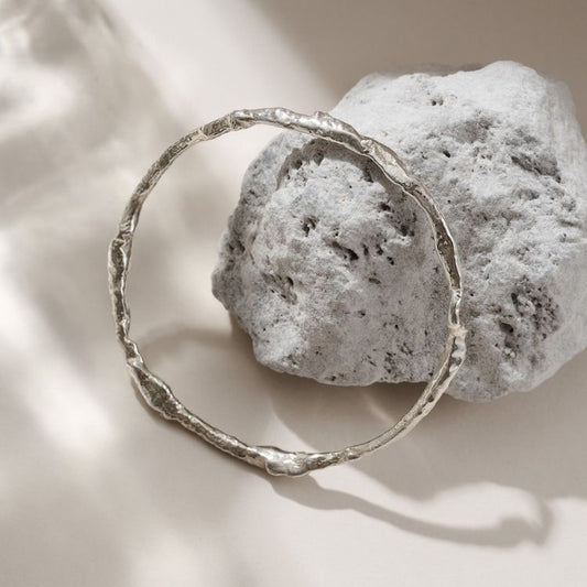 Sterling Silver Molten Bangle from Lulu and Boo.