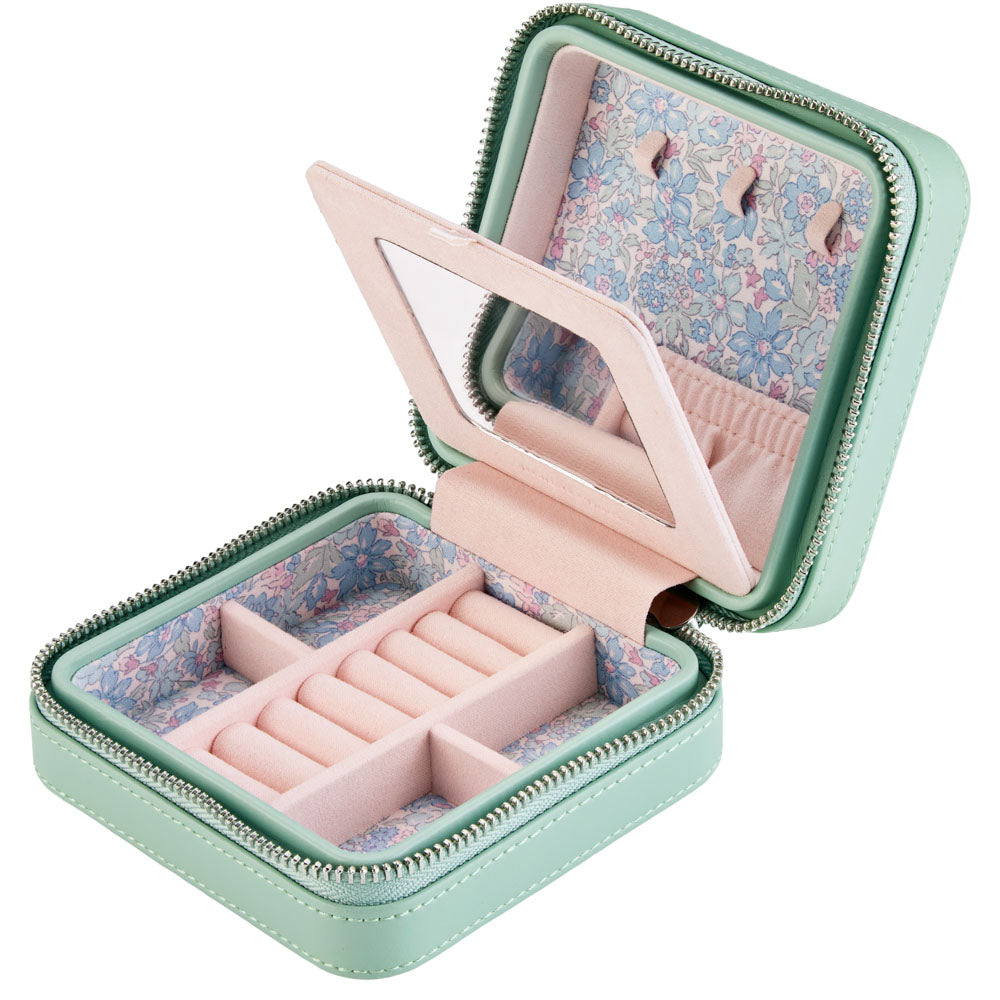 WOLF x LIBERTY Julia Small Travel Jewelry Case Sage Green