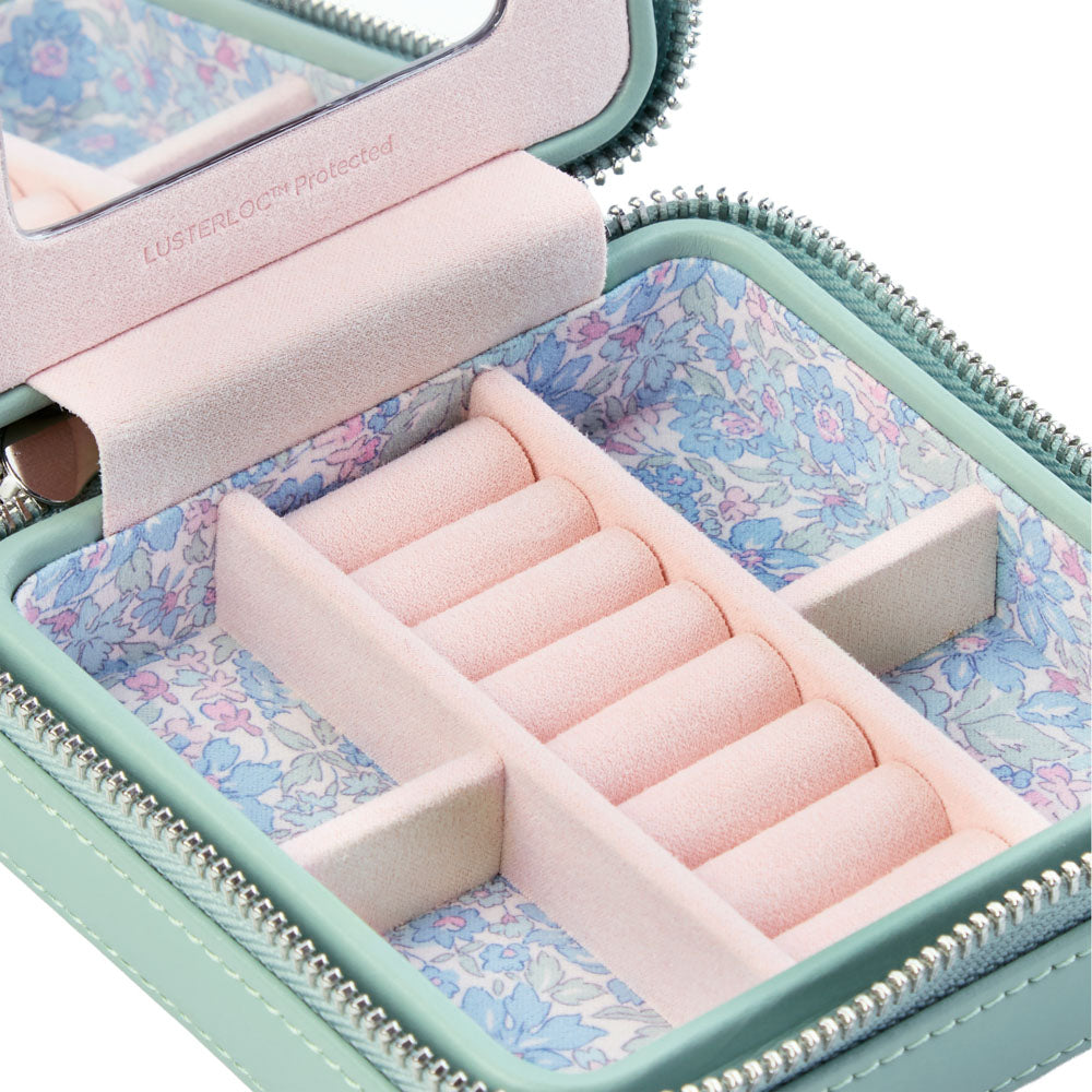 WOLF x LIBERTY Julia Small Travel Jewelry Case Sage Green