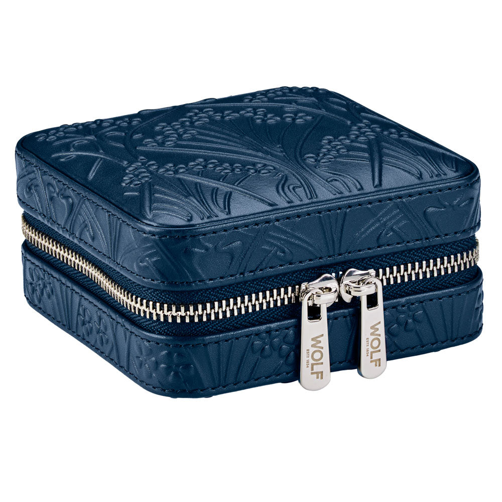 WOLF x LIBERTY All Over Ianthe Small Travel Jewelry Case - Navy