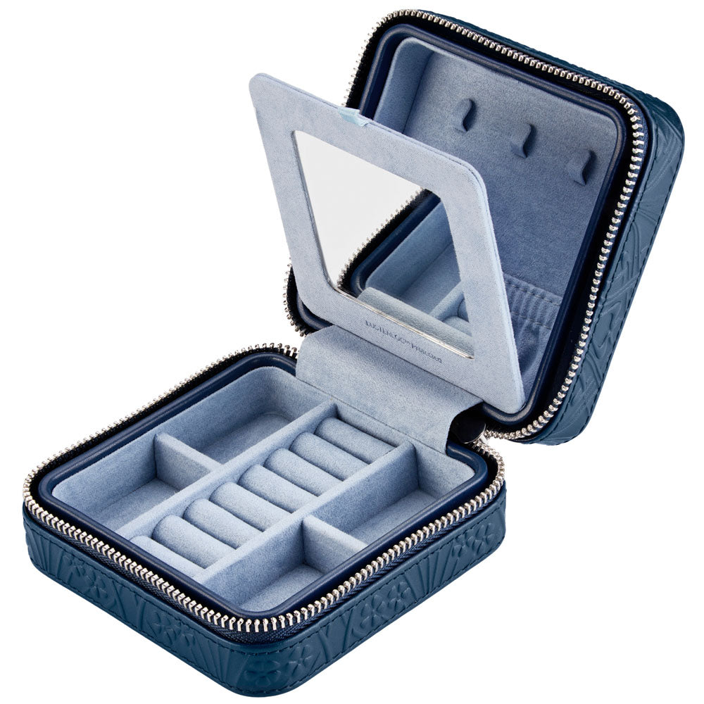 WOLF x LIBERTY All Over Ianthe Small Travel Jewelry Case - Navy